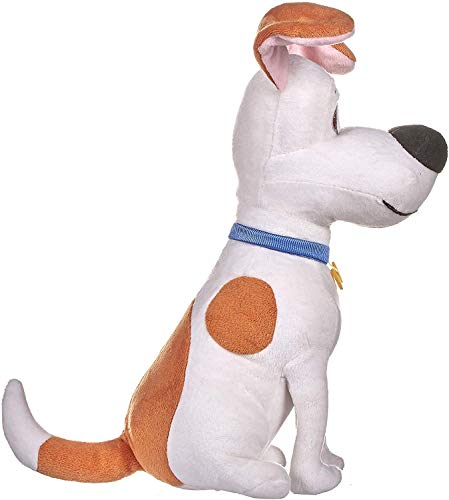 Whitehouse Leisure International Ltd. Mascotas (The Secret Life of Pets 2) - Peluche MAX, Perro Blanco con Manchas Marrones 29 cms. - Calidad Super Soft - Precio por Modelo (Sentado).