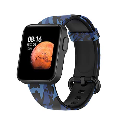 WIIKAI Compatible con Redmi Watch/for Mi Watch Lite Correas para Relojes, Correa de Pulsera de Reemplazo.(Azul Camuflaje)