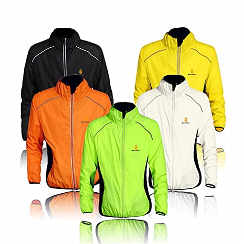 Wolfbike - Cortavientos deportivo de manga larga, térmico e impermeable, ideal para ciclismo y carrera, disponible en 5 colores, Unisex adulto mujer, 2XL, neon Gelb