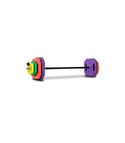 Wonduu Riscko Set de Body Pump con Barra y Discos de Colores. Peso Total Discos 20 kg.