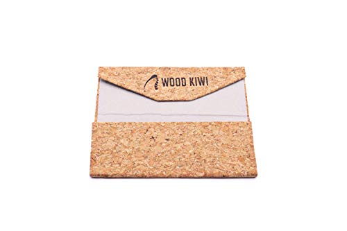 Wood Kiwi® Funda de corcho natural para gafas (vegano y plegable) (Gris)