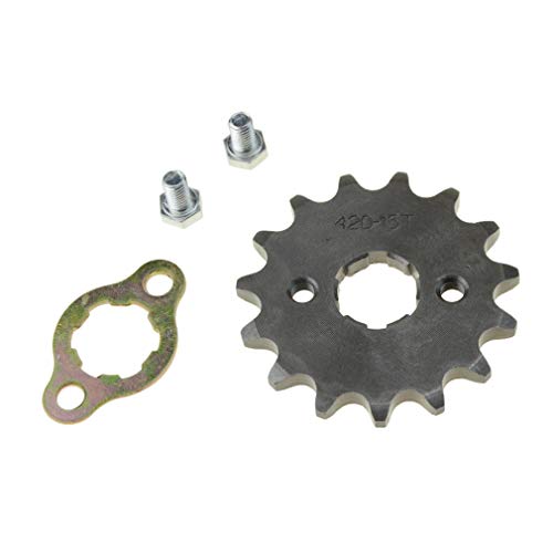 WOOSTAR Moto Piñon Delantero 420 de 15 Dientes 20mm para 50cc 110cc 125cc Dirt Pit Bike Mini Bike ATV 4 Wheeler Ciclomotor