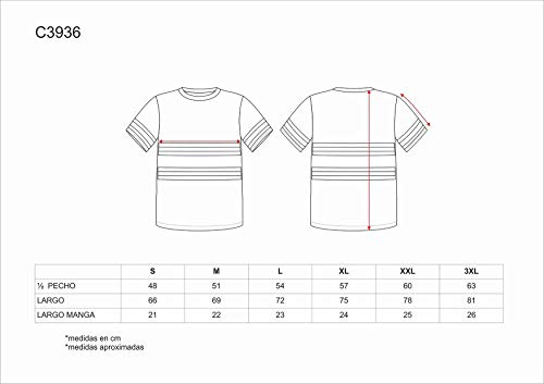 Work Team Camiseta Manga Corta, Cuello Redondo, Cintas Reflectantes combinadas. Hombre Marino+Amarillo A.V. XL