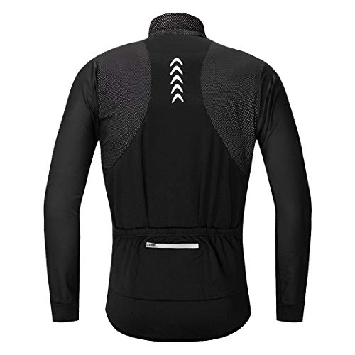 WOSAWE Chaqueta de ciclismo de cuero de la PU del invierno de los hombres - negro - XX-Large