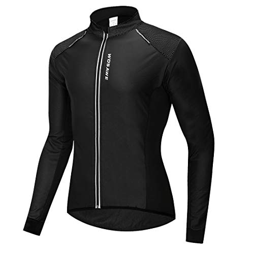 WOSAWE Chaqueta de ciclismo de cuero de la PU del invierno de los hombres - negro - XX-Large