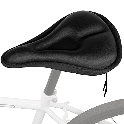 WOTOW - Cojín de gel para asiento de bicicleta, cómodo acolchado de sílice y espuma para sillín de bicicleta, para hacer ejercicio en bicicletas, bicicletas de montaña de carretera