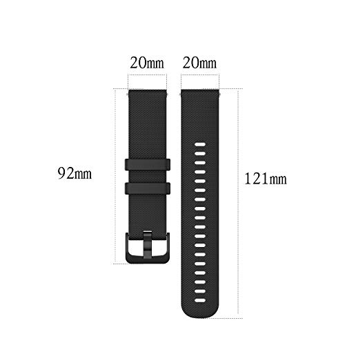 Wownadu 20MM Correa Compatible para Garmin Vivoactive 3, Compatible para Garmin Forerunner 245 Correa Blanco Mujer Hombre Pulsera Recambio Sport Silicona Band (sin Reloj)