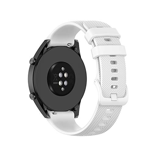 Wownadu 22MM Correa Compatible con Fossil Gen 5, Galaxy Watch 3 45MM Correa, Pulsera Deportiva Silicona Blanco Repuesto Compatible con Garmin Vivoactive 4 (Sin Reloj)