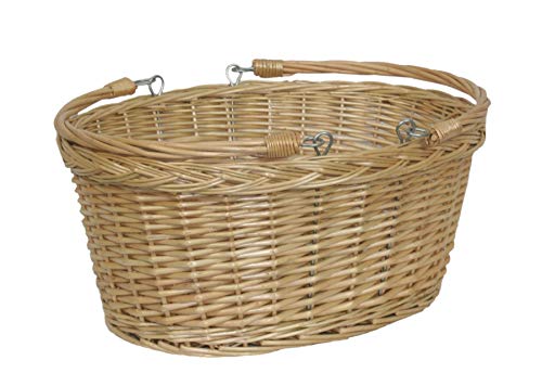 Wrenbury Willow - Cesta de la compra ovalada con asas plegables, cesta de picnic tradicional inglesa
