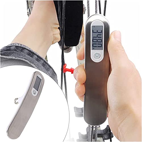 WSZYBAY Dinamómetro 110lbs LCD Digital Bow Scale Force Gauge Tool Herramienta de Prueba de Acero Inoxidable Dinamómetro Recurve Medición de Instrumento portátil Tiro con Arco Agarre Fortalecimiento