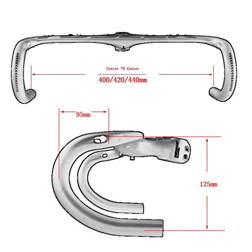 WYJW Manillar Integrado, Manillar de Bicicleta de Carretera de Carbono Manillar de Bicicleta de Ciclismo Integrado con vástago 90100110120 mm Ancho 400420440 mm