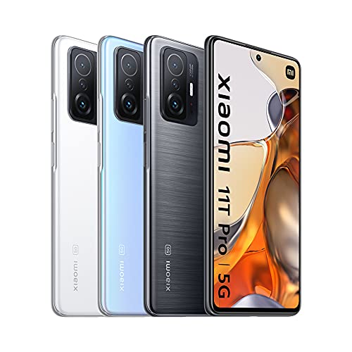 Xiaomi 11T Pro 5G - Smartphone 8+128 GB, 6,67" AMOLED flat DotDisplay de 120 Hz, Snapdragon 888, cámara PRO de 108 MP, 5000 mAh, Gris Meteorito (Versión ES + 2 años de garantía)