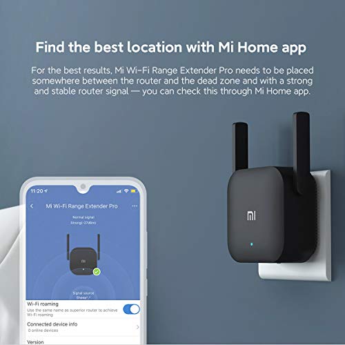 Xiaomi Mi WiFi Range Extender Pro, WiFi Repetidor Versión Europea, Velocidad de 300 Mbps, Extensor de Señal Wi-Fi de 2 Antenas, DVB4235GL