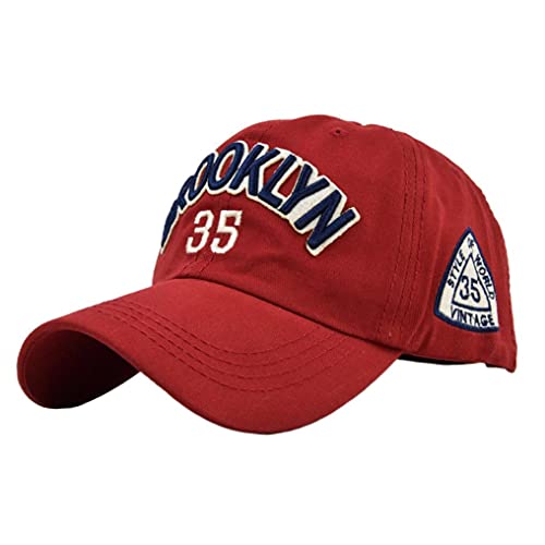 XibeiTrade Brooklyn New York - Gorra de béisbol de algodón para mujer y hombre, estilo informal, para deportes al aire libre, rosso, M