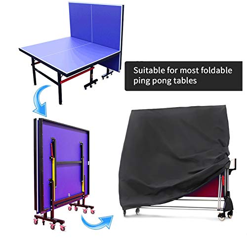 Xiliy Funda Protectora para Mesa de Ping-Pong Oxford Poliéster Cubierta Protectora para Mesa de Tenis 165 x 70 x 185 cm