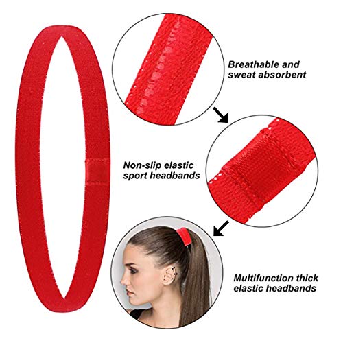 Xiuyer Diadema Deportiva Elásticas, 10 Piezas Antideslizante Bandas de Cabeza Deporte Cintas de Pelo para Mujeres y Hombres Fútbol Tenis Yoga Ejercicio(5 Colores)