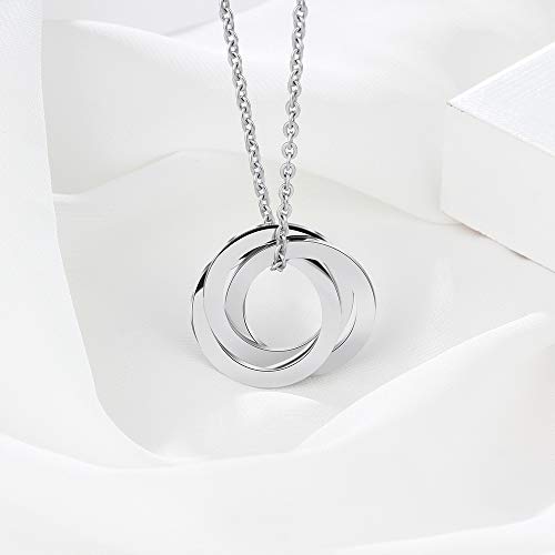 XiXi Collar Plata Colgante con 3 Nombre Personalizados BFF Collar Regalo para Familia Madre Cumpleaños día de la Madre