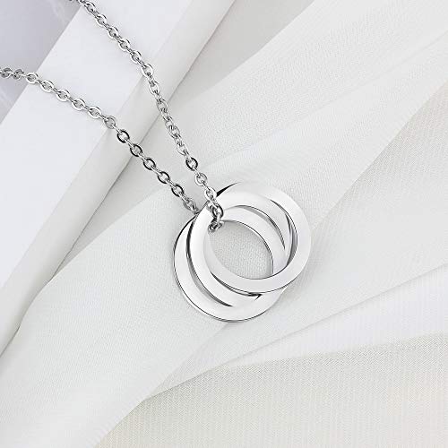 XiXi Collar Plata Colgante con 3 Nombre Personalizados BFF Collar Regalo para Familia Madre Cumpleaños día de la Madre