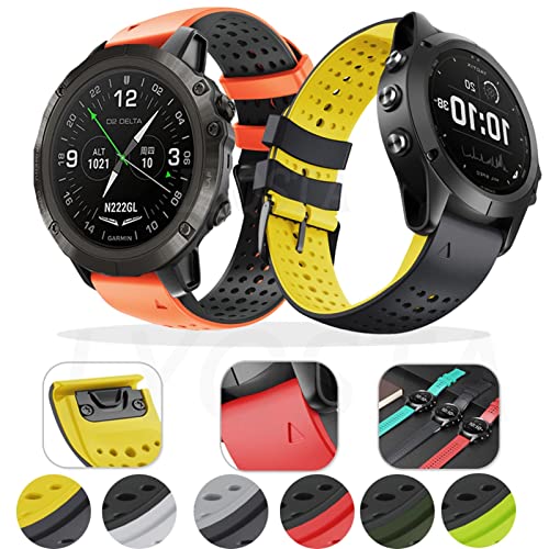 XXDA 26 22mm Pulsera de Silicona para Garmin Fenix ​​6 6XPro 5X 5 Plus/Forerunner 935 GPS MK1 D2 Correa de Reloj Easyfit de liberación rápida (Color : A, Size : 22mm Fenix 5 5 Plus)