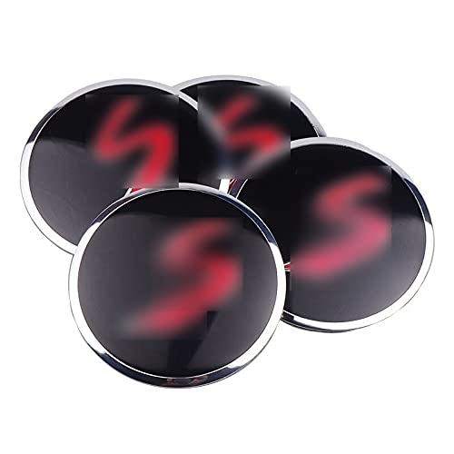 xy Tapas para Llantas de Coche 4 unids/Lote Coche Styling S Logo Aluminio Copo DE CUCHO CAPULAR COVERAL DE LA Rueda Pegatinas Compatibles con Mini Cooper R50 R52 R53 R56 R57 R58 R60 JCW Emblema