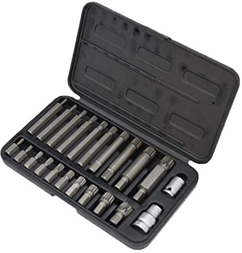 XZN Juego de llaves de vaso multidientes Spline M4 | M5 | M6 | M8 | M9 | M10 | M12 | M14 | M16 | M18 Adaptador de 1/2 y 3/8 Pulgadas