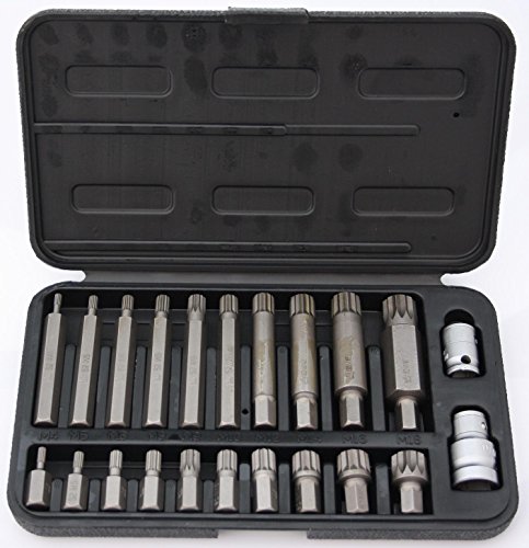 XZN Juego de llaves de vaso multidientes Spline M4 | M5 | M6 | M8 | M9 | M10 | M12 | M14 | M16 | M18 Adaptador de 1/2 y 3/8 Pulgadas