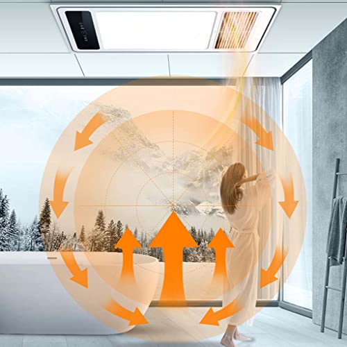 YCX PTC Smart Baño Lámpara De Techo Calentador Aire De Escape Aire Frío Secado Calefacción Multifuncional Ciclo De 360 ​​° Calefacción Baño Calefacción Rápida 2530w, con Control Remoto