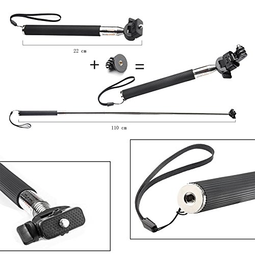 YhtSoprt Juego de accesorios para GoPro, compatible con GoPro Hero 6/5/4/3, Hero Session y SJ4000 Xiaomi Yi DBPower y otras cámaras deportivas, color negro