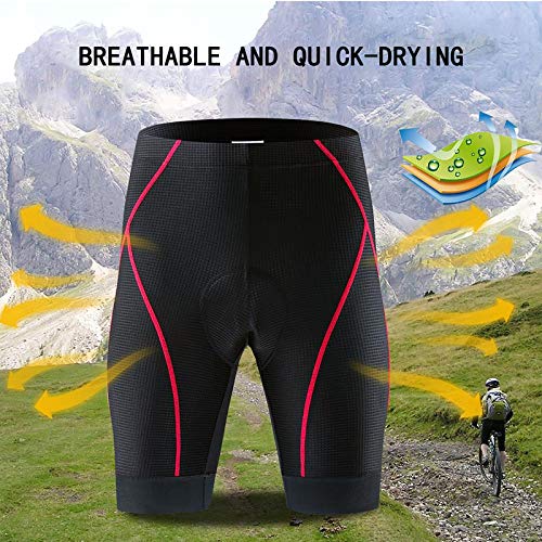 YHWD Pantalones Cortos de Ciclismo para Hombre,Secado Rápido Pantalones Cortos de Bicicleta con 3D Badana Gel para Senderismo Correr,Azul,M