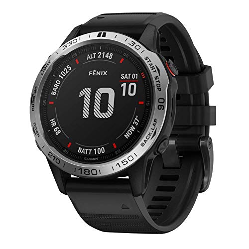 Yikamosi Acero Inoxidable Anillo Bisel Compatible con Garmin Fenix 6X/6X Pro Watch, Bezel Ring Adhesive Cover Protector Anti arañazos y colisiones para Garmin Watch Accessory(Silver-1)