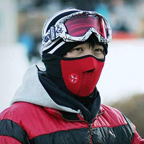 Yixikejiyouxian-A Máscara Facial Máscara Deportiva para Montar a Prueba de Viento Protección Facial Equipo para Montar en Motocicleta Suministros Máscara de Ciclismo - Rojo