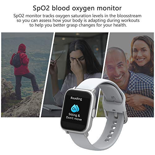 YONMIG Smartwatch, Reloj Inteligente Mujer Hombre con Oxigeno(SpO2), Pulsera Actividad Inteligente Impermeable 5ATM con Brújula Monitor de Sueño Contador Caloría Pulsómetros para Android y iOS