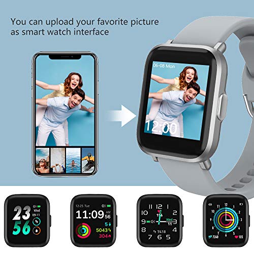 YONMIG Smartwatch, Reloj Inteligente Mujer Hombre con Oxigeno(SpO2), Pulsera Actividad Inteligente Impermeable 5ATM con Brújula Monitor de Sueño Contador Caloría Pulsómetros para Android y iOS