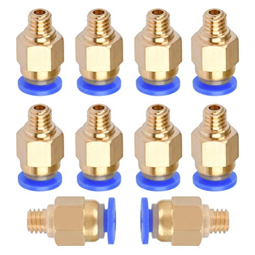 YOTINO 10 Piezas PC4-M6 Conector Neumatico Impresora 3D Recto Ajuste Rápido para Tubo PTFE 4 mm Filamento 1.75 mm