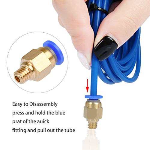 YOTINO 10 Piezas PC4-M6 Conector Neumatico Impresora 3D Recto Ajuste Rápido para Tubo PTFE 4 mm Filamento 1.75 mm