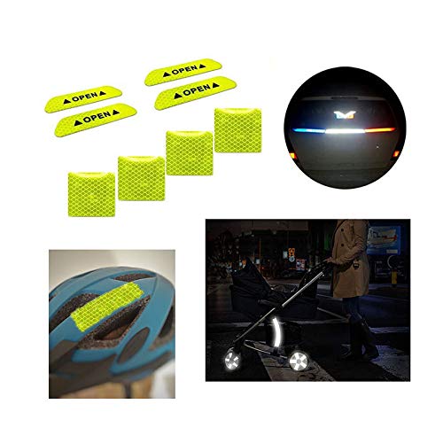 YOUYIKE Pegatinas Reflectantes Coche,20 Piezas Reflectores Adhesivos Bicicleta,Adhesivos Reflectantes anticolisión,Cinta Reflectante Seguridad para Camiones,Coches,Motos,Bicicletas