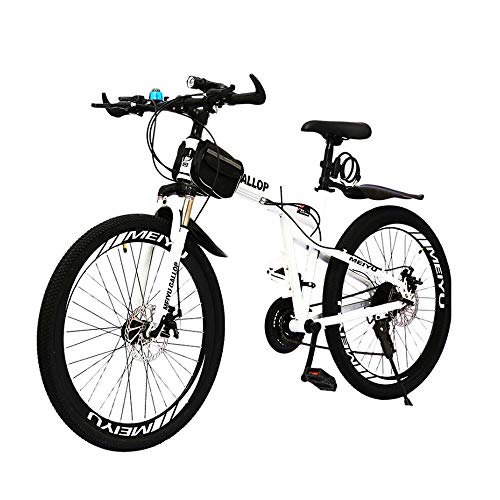 YXWJ MTB for Hombres Mujeres Bicicleta Carretera (24 velocidad, velocidad 27, 30 velocidad) Bicicletas de doble freno de disco de bicicletas plegables bastidor de suspensión y la suspensión de doble T