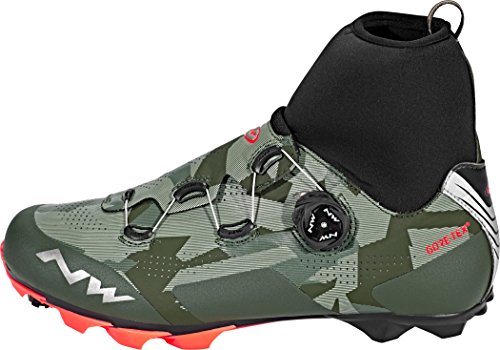 Zapatillas de bicicleta de montaña de Northwave Raptor Gtx para invierno de color verde y naranja., 40