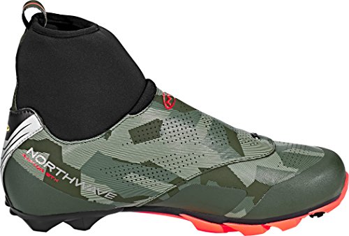 Zapatillas de bicicleta de montaña de Northwave Raptor Gtx para invierno de color verde y naranja., 40