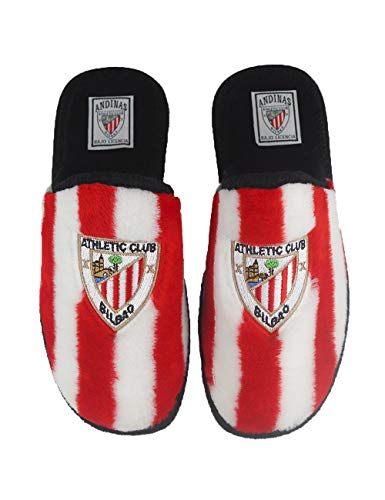 Zapatillas de casa de equipos de fútbol con licencia oficial Athletic Club de Bilbao - Color - Rojo, Talla - 35