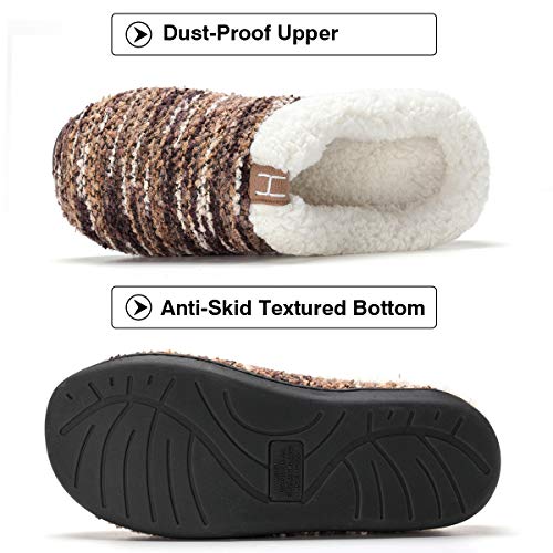 Zapatillas de casa Hombre, Forro algodón, Ultraligero cómodo y Antideslizante, Pantuflas de casa para Hombre, Café, 44/45 EU