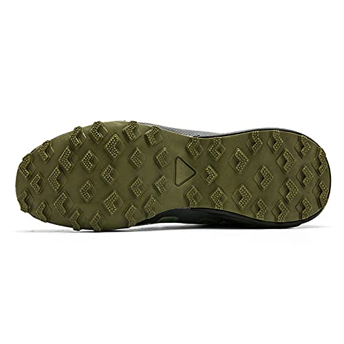 Zapatillas de Ciclismo No-Lock para Hombre Bicicleta de Carretera MTB Calzado Antideslizantes para Exteriores Serie de Camuflaje de Gran tamaño Zapato de Montar Informal,Verde,42