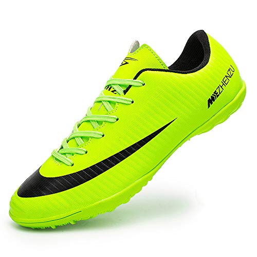 Zapatillas de fútbol Topoption para niños y adultos, profesionales, para entrenar al aire libre, para exteriores, atléticos, con tacos, unisex, color Verde, talla 37 EU