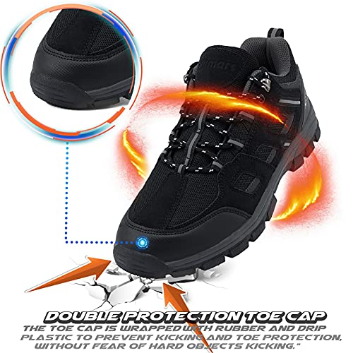 Zapatillas de Senderismo Hombre Bajas Zapatos Trekking Antideslizantes Botas Sportiva Montaña Exterior Transpirable Negro 43 EU