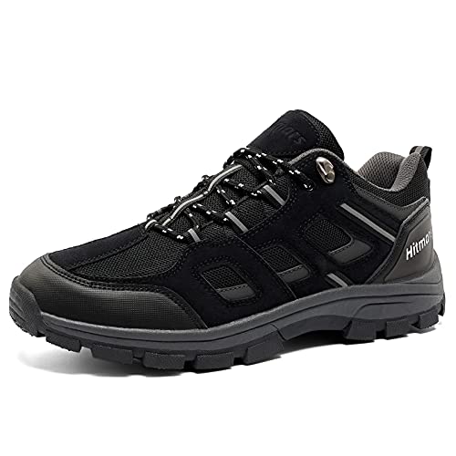 Zapatillas de Senderismo Hombre Bajas Zapatos Trekking Antideslizantes Botas Sportiva Montaña Exterior Transpirable Negro 43 EU