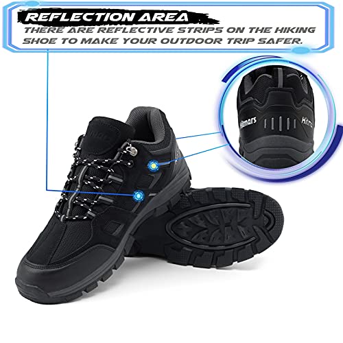 Zapatillas de Senderismo Hombre Bajas Zapatos Trekking Antideslizantes Botas Sportiva Montaña Exterior Transpirable Negro 43 EU