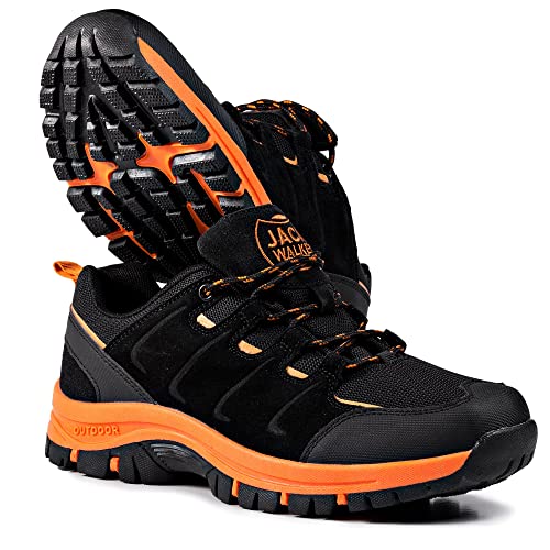 Zapatillas de Senderismo Trail Running para Hombre ultraligeras con ventilación de Baja Altura (44 EU, Naranja)