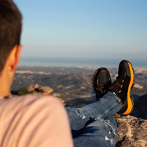 Zapatillas de Senderismo Trail Running para Hombre ultraligeras con ventilación de Baja Altura (44 EU, Naranja)