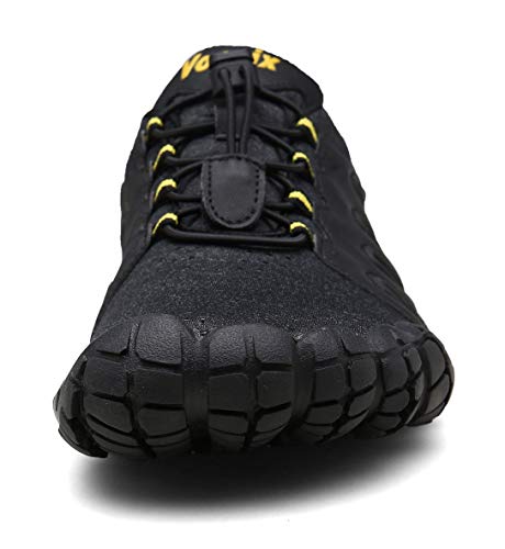 Zapatillas de Trail Running Barefoot Unisex-Adulto Minimalistas Zapatillas de Deporte Exterior Interior negro/amarillo43