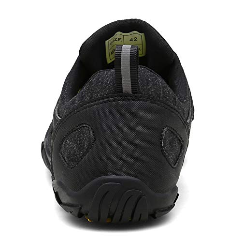 Zapatillas de Trail Running Barefoot Unisex-Adulto Minimalistas Zapatillas de Deporte Exterior Interior negro/amarillo43